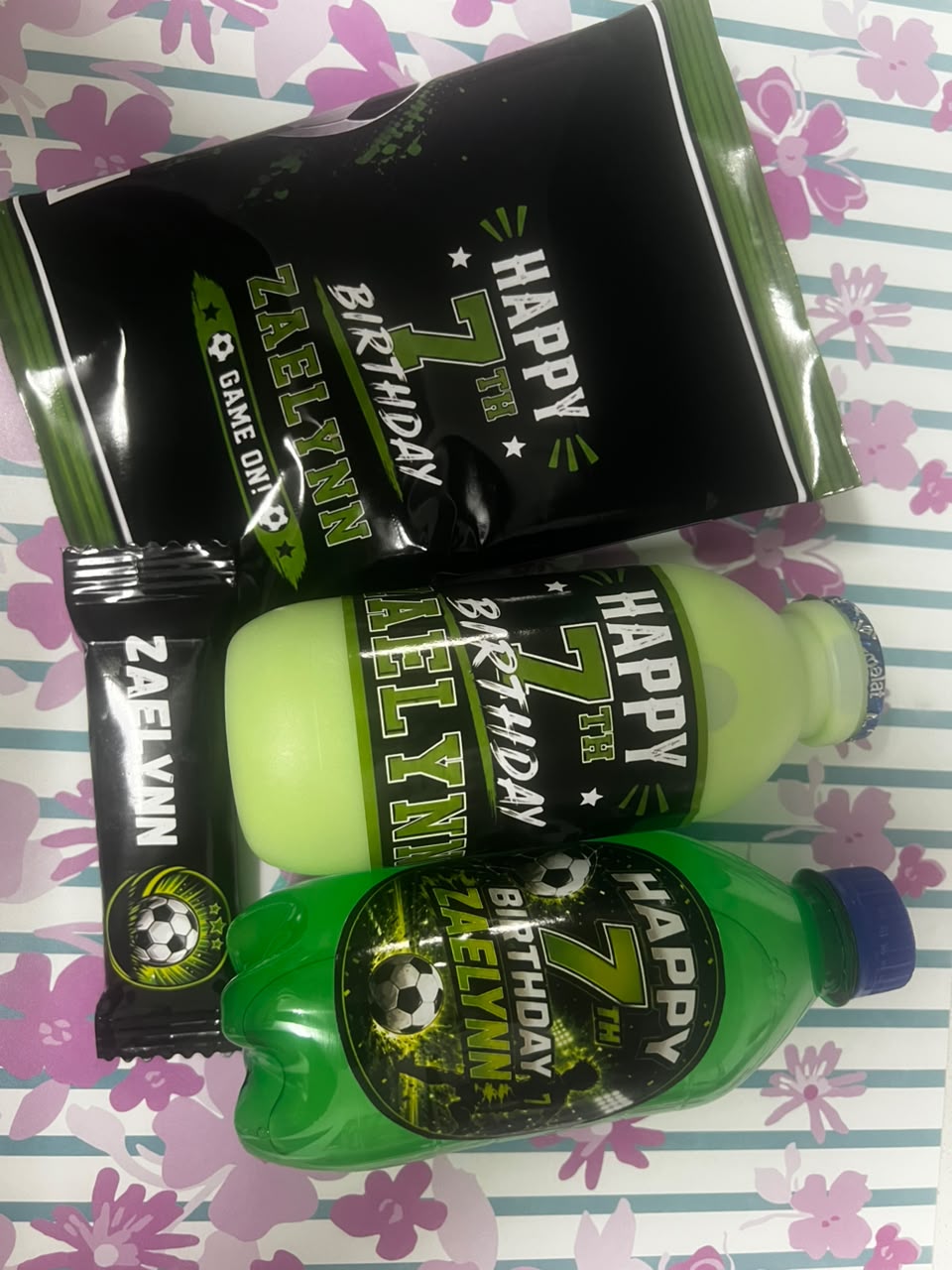 Green sports themed personalised products